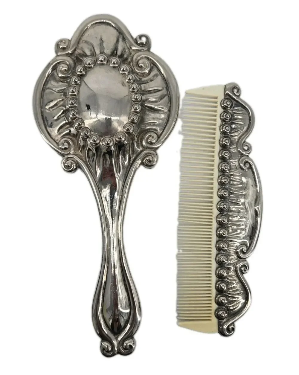Vintage Art Deco Silver Plated Mirror & Comb Vanity International Silver Co